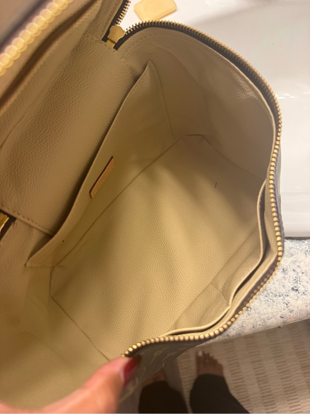 LV Monogram Cosmetic Pouch in Brown and Tan Nice BB size - Picture 3 of 5